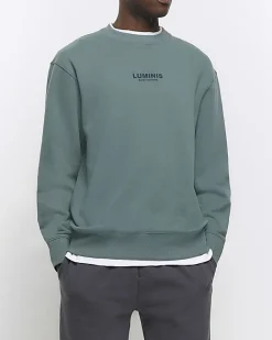River Island regular fit graphic sweatshirt Green New