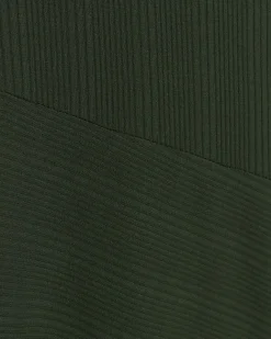 River Island rib asymmetric bodycon midi dress Green Sale