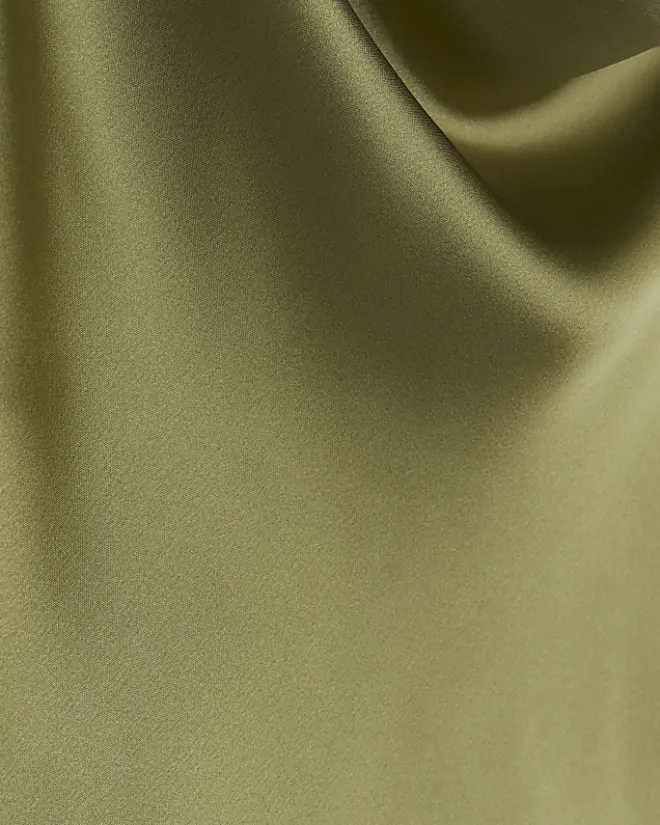 River Island satin cowl neck cami top Green Sale