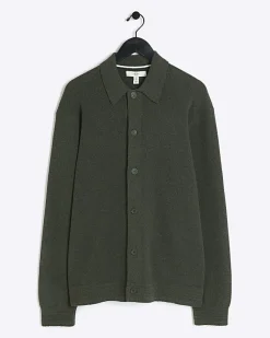 River Island slim fit boucle knit cardigan Green Best