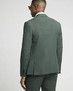 River Island slim fit linen suit jacket Green New