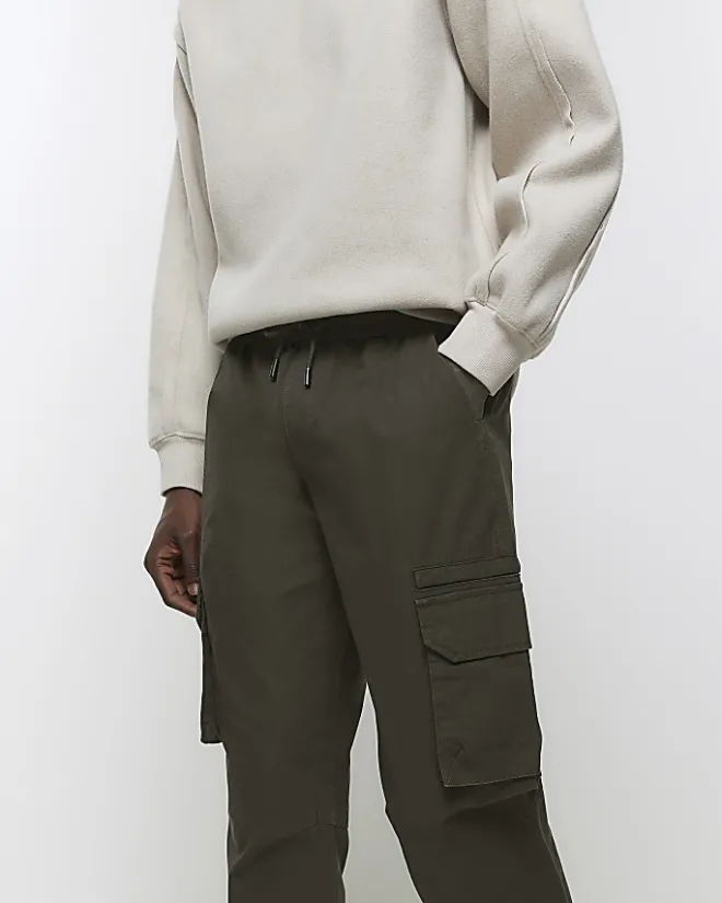 River Island slim fit ripstop cargo trousers Green Sale