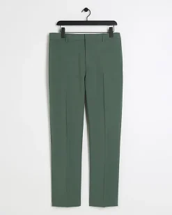 River Island slim fit suit trousers Green Discount