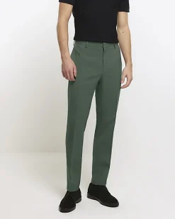 River Island slim fit suit trousers Green Discount
