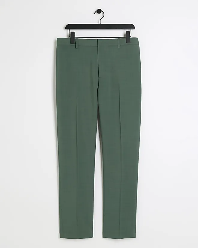 River Island slim fit suit trousers Green Discount