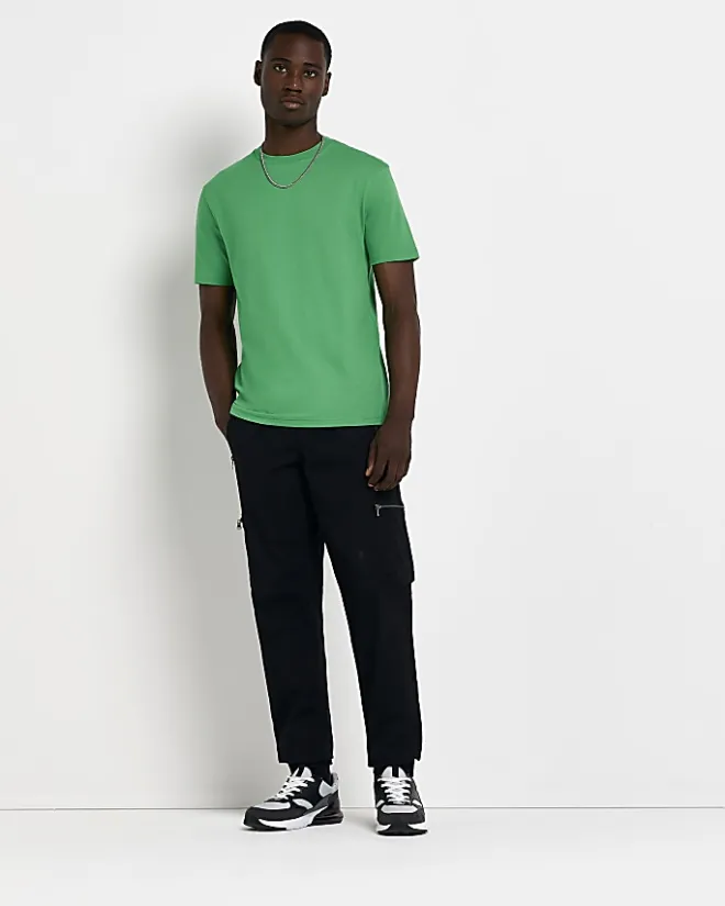 River Island slim fit t-shirt Green Hot