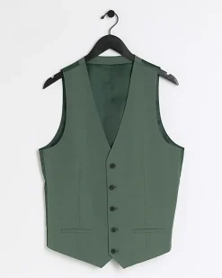 River Island slim fit waistcoat Green Clearance