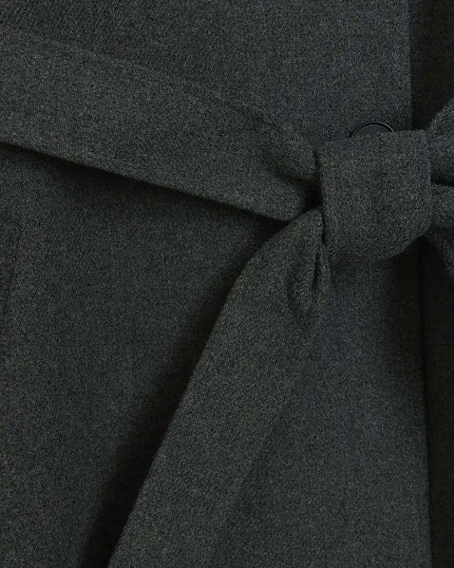 River Island belted longline trench coat Grey Best