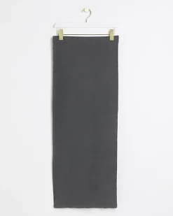 River Island Dark Pencil Jersey Maxi Skirt Grey Outlet