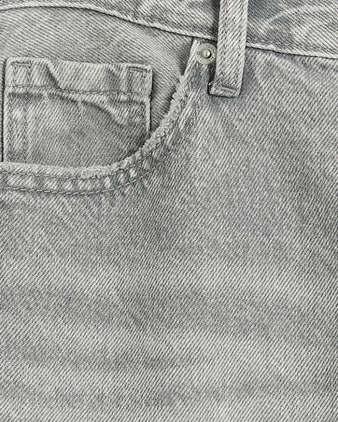River Island high waisted relaxed straight fit jeans Grey Sale