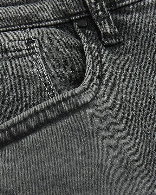 River Island high waisted tummy hold flared jeans Grey Clearance