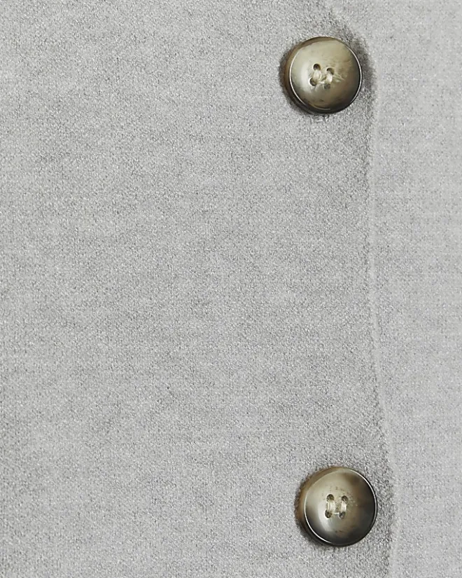 River Island knit button up waistcoat Grey Discount