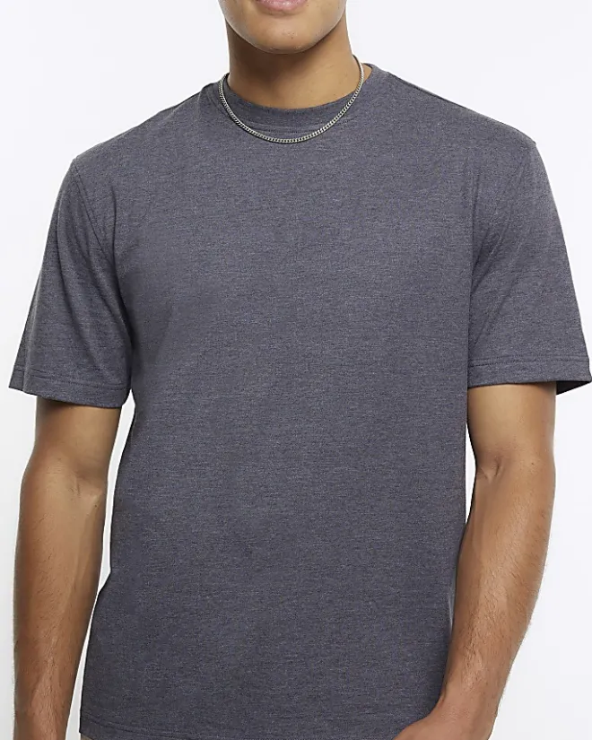 River Island marl regular fit t-shirt Grey New