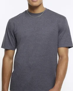 River Island marl regular fit t-shirt Grey New