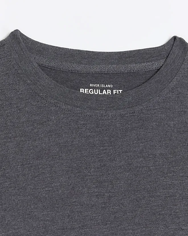 River Island marl regular fit t-shirt Grey New