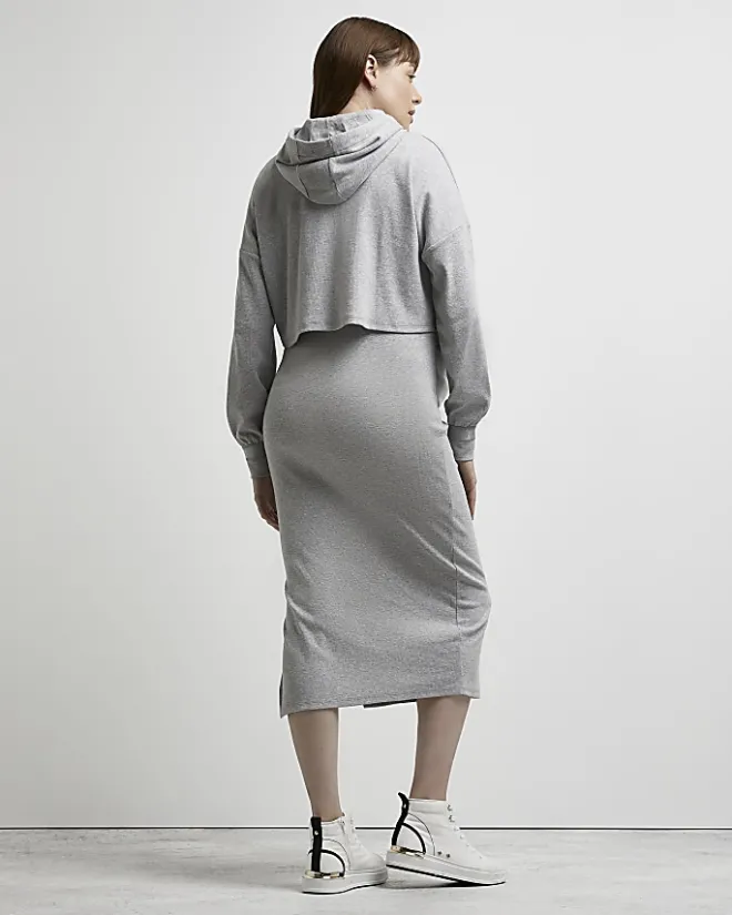 River Island maternity dress and jumper set Grey Discount