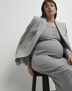 River Island maternity midi dress Grey Hot