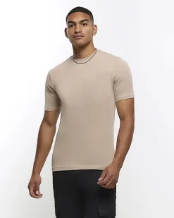 River Island Grey multipack of 5 muscle fit t-shirts Black Hot