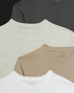 River Island Grey multipack of 5 muscle fit t-shirts Black Hot