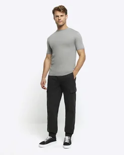 River Island muscle fit t-shirt Grey Outlet