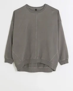 River Island oversized sweatshirt Grey Fashion