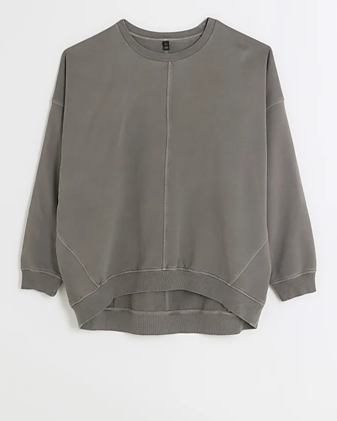 River Island oversized sweatshirt Grey Fashion