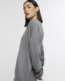 River Island oversized sweatshirt Grey Fashion