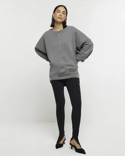 River Island oversized sweatshirt Grey Fashion
