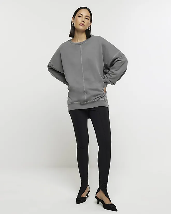 River Island oversized sweatshirt Grey Fashion