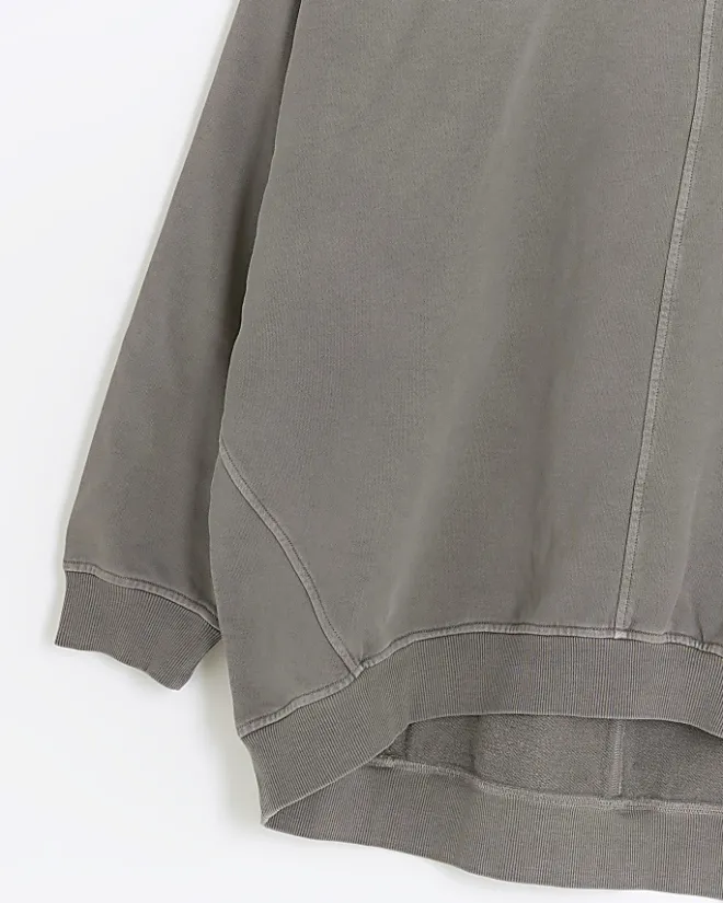 River Island oversized sweatshirt Grey Fashion