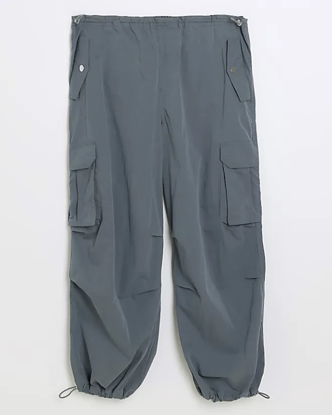 River Island parachute cargo trousers Grey New