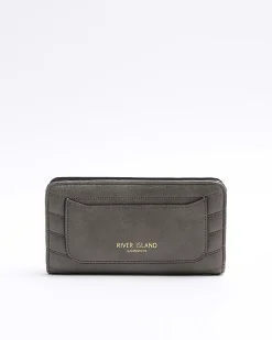 River Island quilted foldout purse Grey Sale