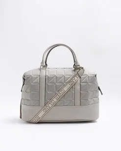 River Island quilted zip travel bag Grey Best