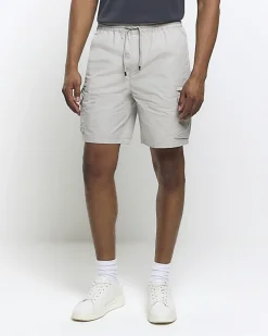 River Island regular fit cargo shorts Grey Sale