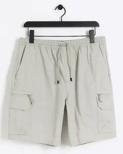 River Island regular fit cargo shorts Grey Sale