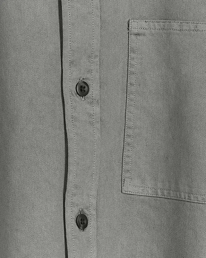 River Island regular fit chest pocket shirt Grey Outlet