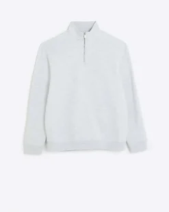 River Island regular fit funnel sweatshirt Grey New