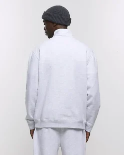 River Island regular fit funnel sweatshirt Grey New