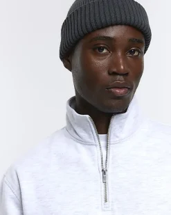 River Island regular fit funnel sweatshirt Grey New