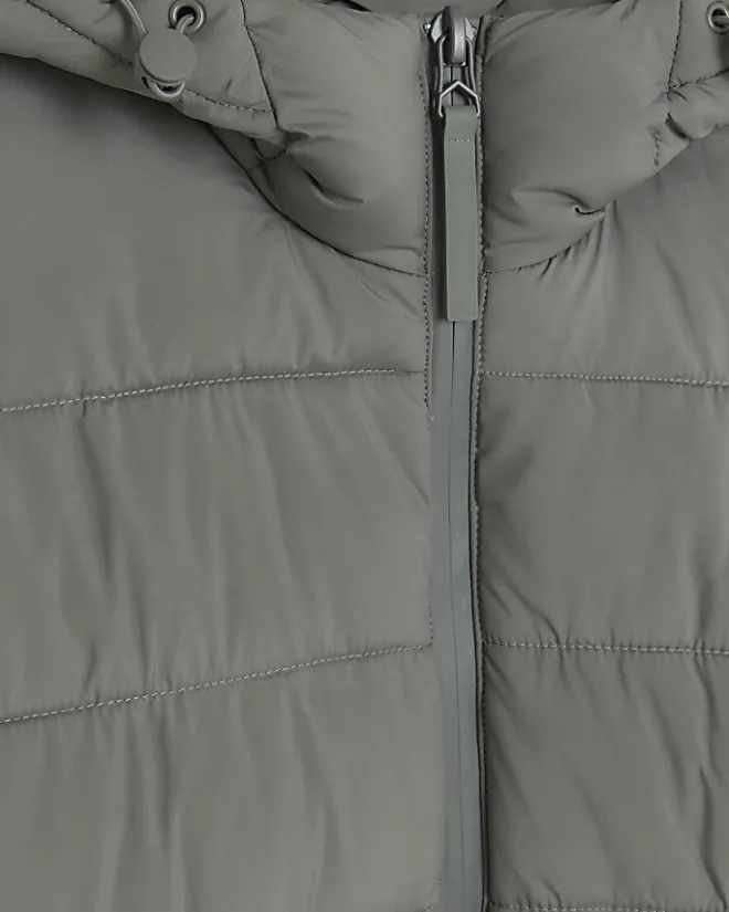 River Island regular fit hooded puffer jacket Grey Online