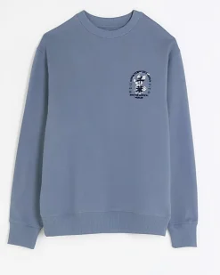 River Island regular fit Japanese graphic sweatshirt Grey Online