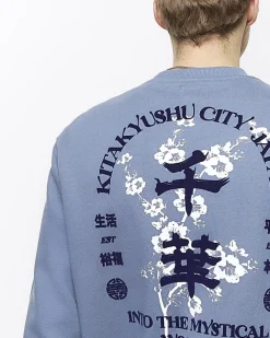 River Island regular fit Japanese graphic sweatshirt Grey Online