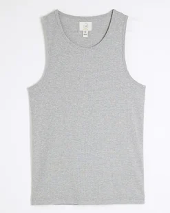 River Island regular fit rib vest Grey New