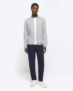 River Island regular fit zip up jumper Grey Fashion