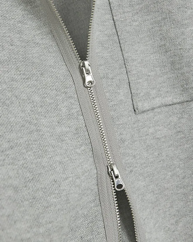 River Island regular fit zip up jumper Grey Fashion