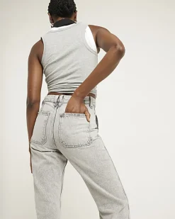 River Island relaxed straight cargo jeans Grey Fashion