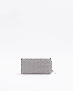 River Island RI monogram fold out purse Grey Sale