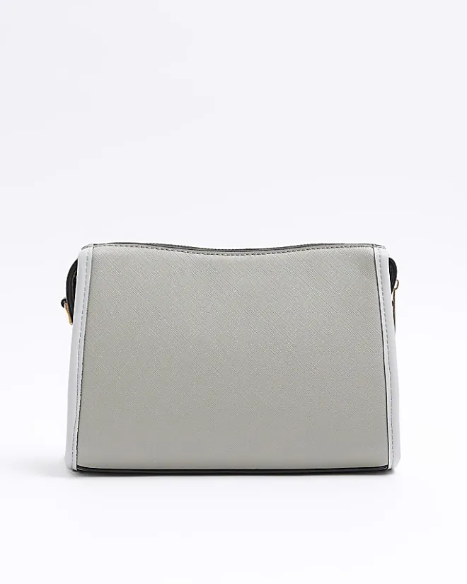 River Island RI monogram panel cross body bag Grey Best