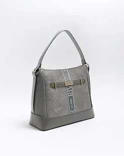 River Island RI monogram webbing tote bag Grey Fashion