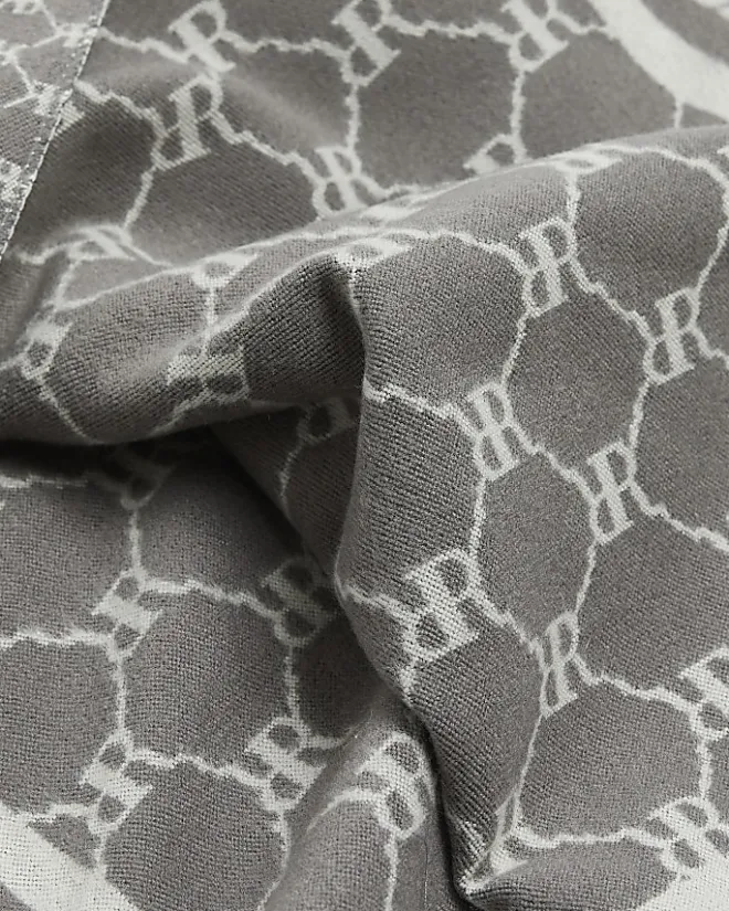 River Island RI reversible monogram scarf Grey Hot